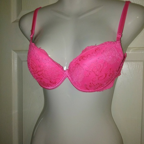 Bright Pink Lace Push up Bra 34C - Picture 5 of 5
